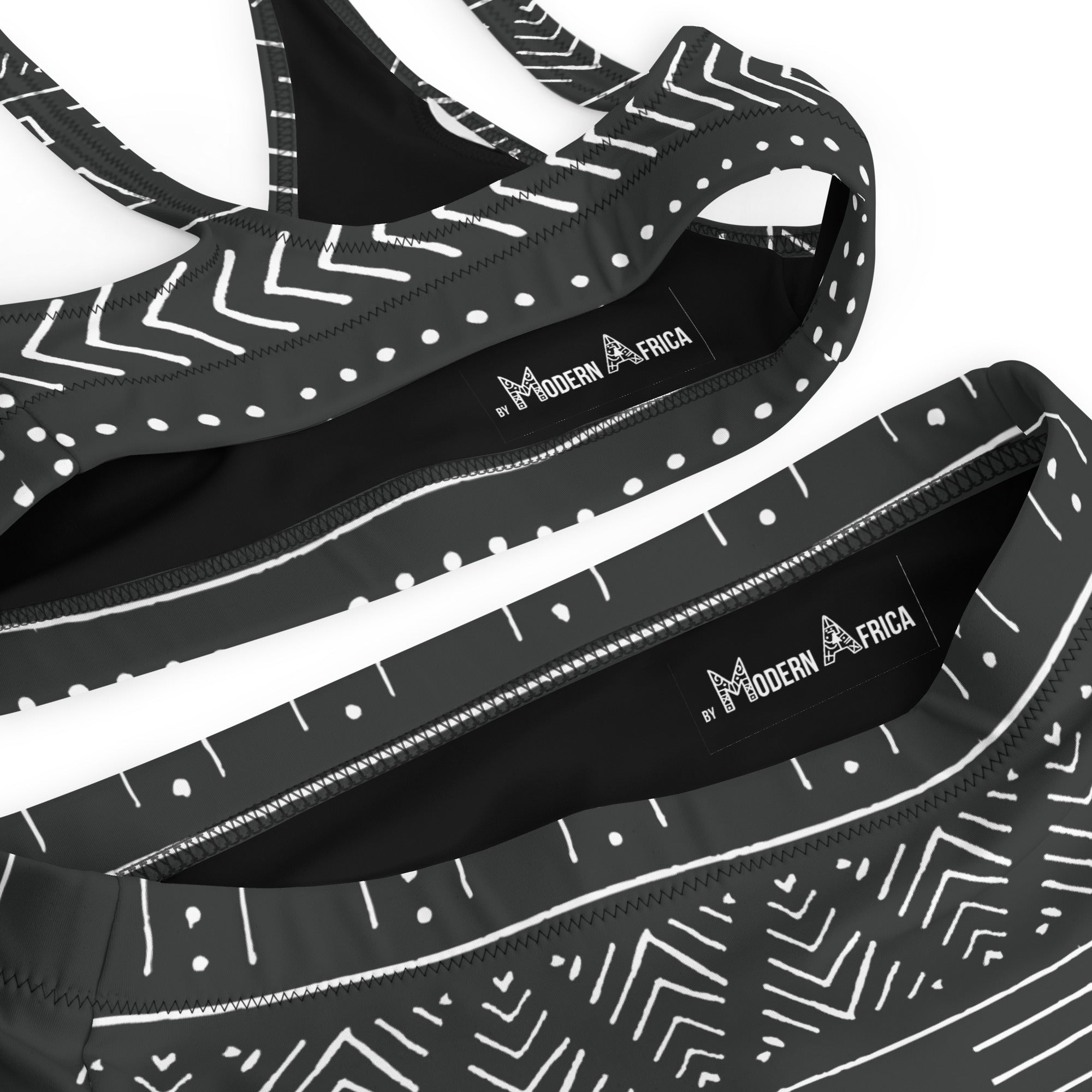 B/W Mudcloth High Waist Bikini