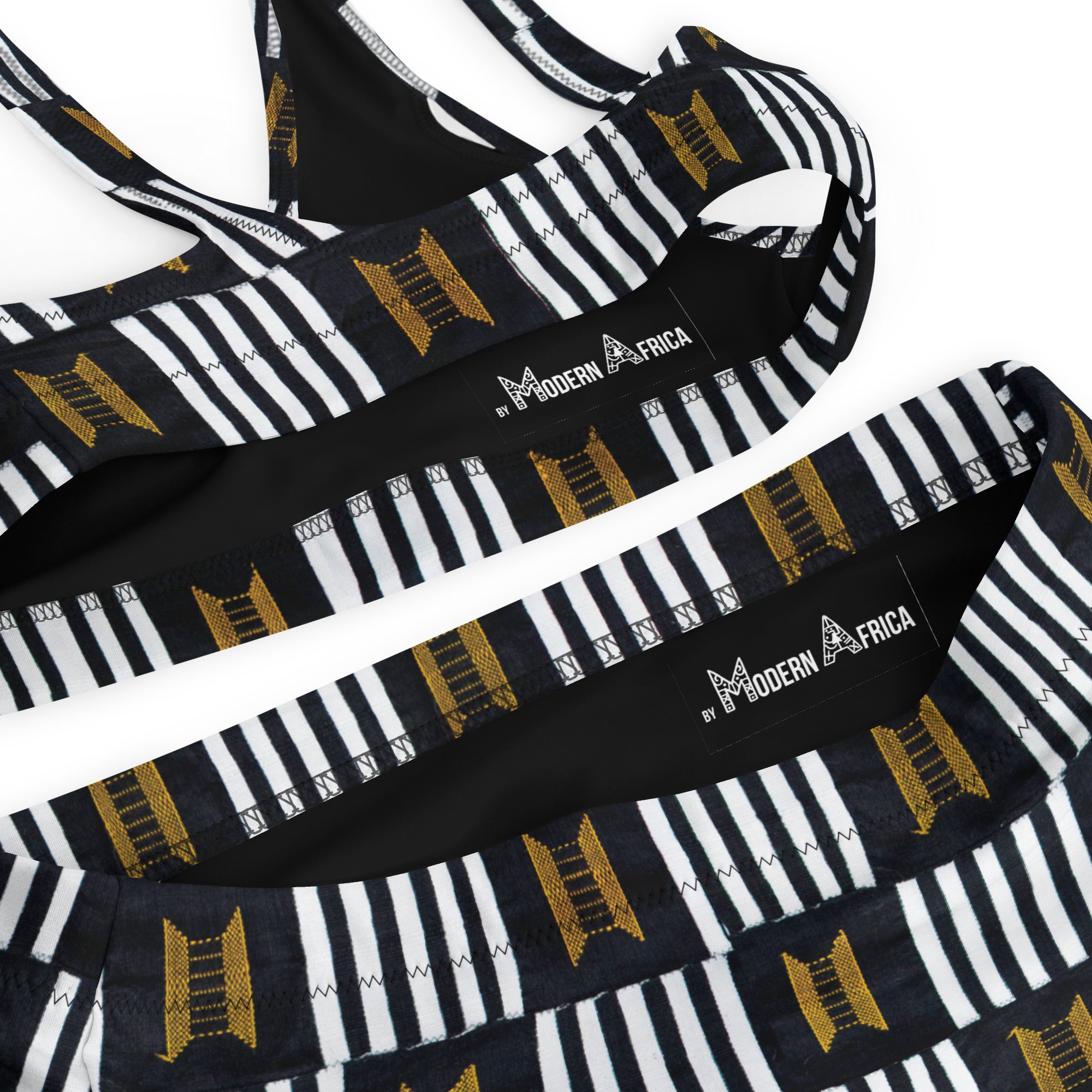 B/W Kente High Waist Bikini