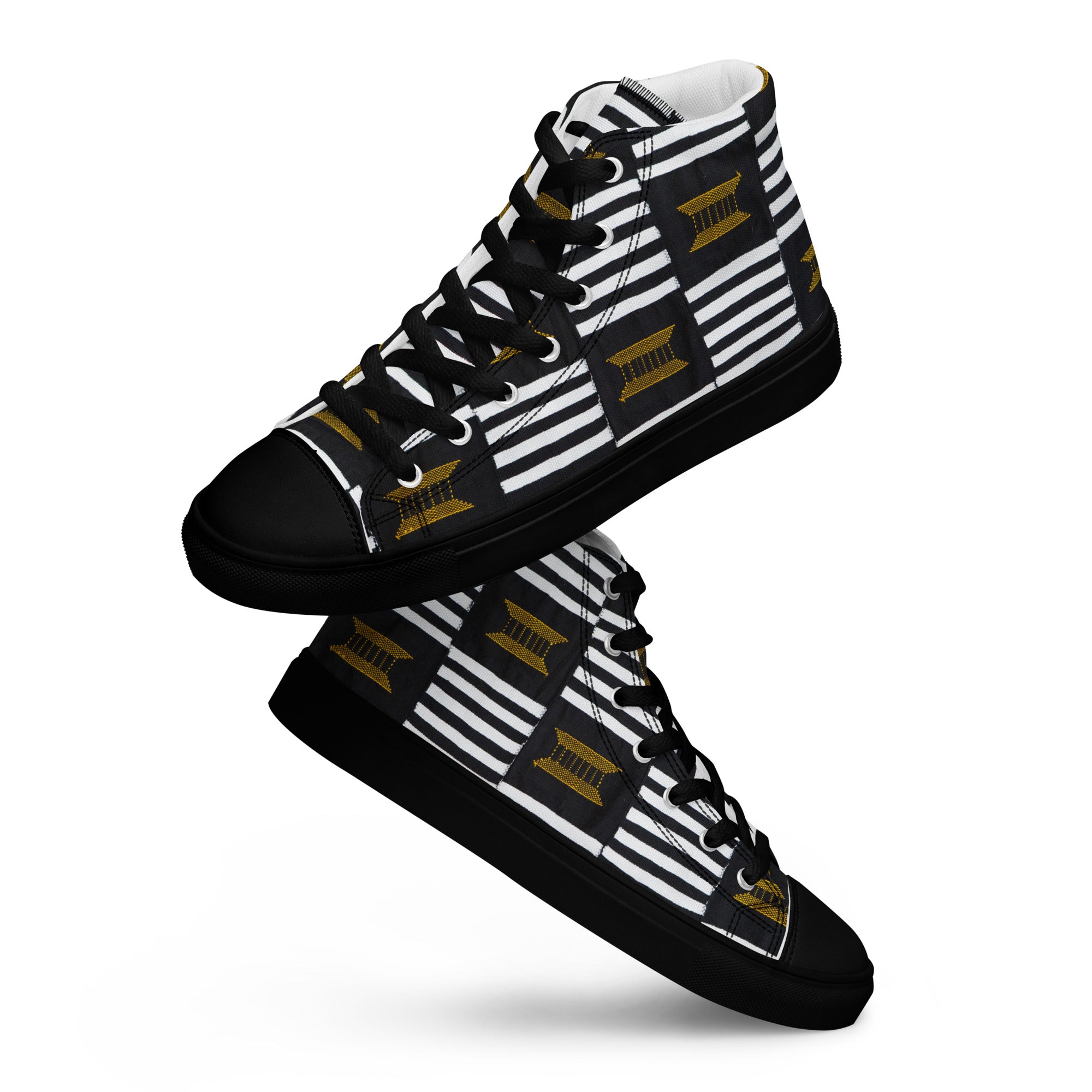 B/W Kente Womens Canvas High Tops