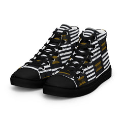 B/W Kente Womens Canvas High Tops