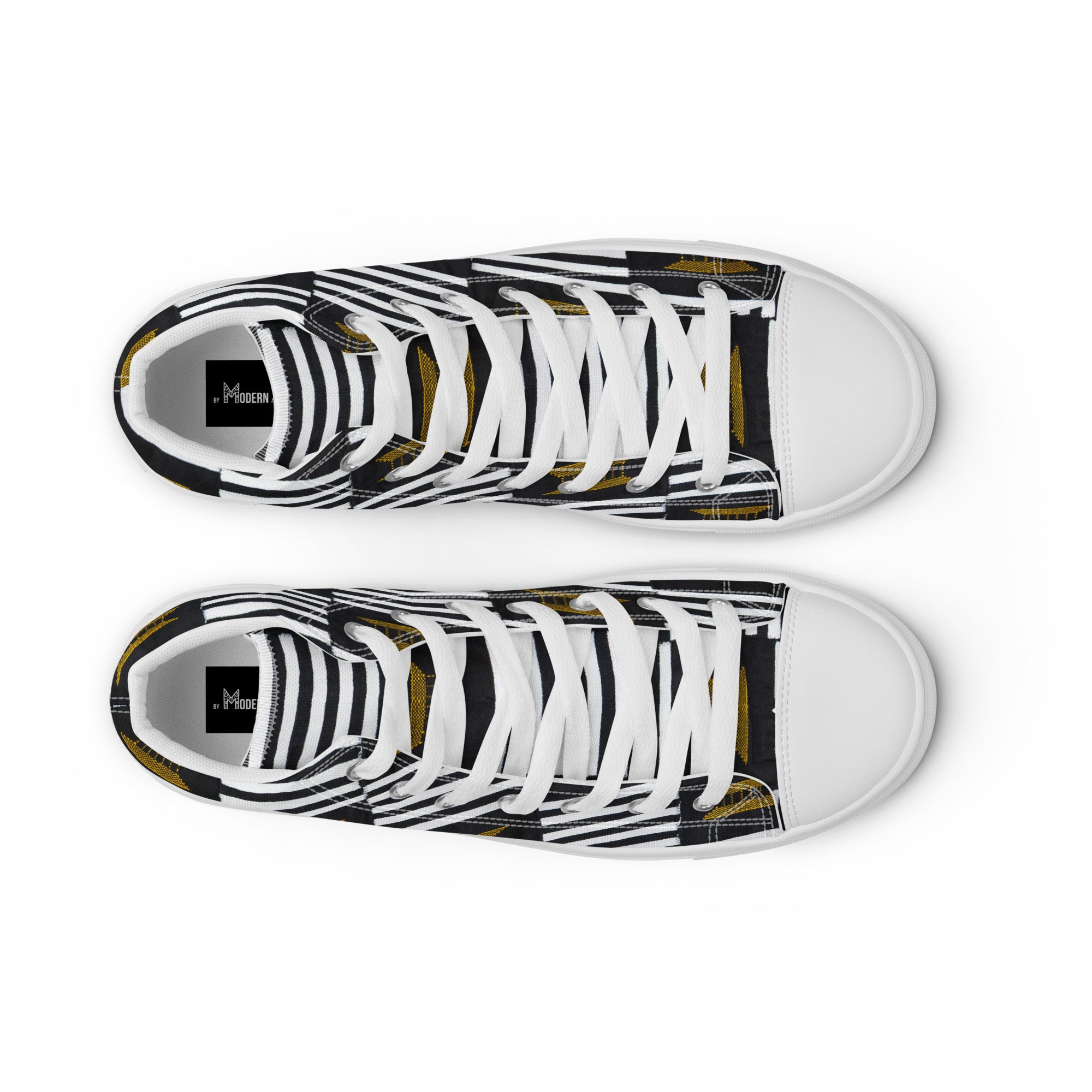 B/W Kente Womens Canvas High Tops