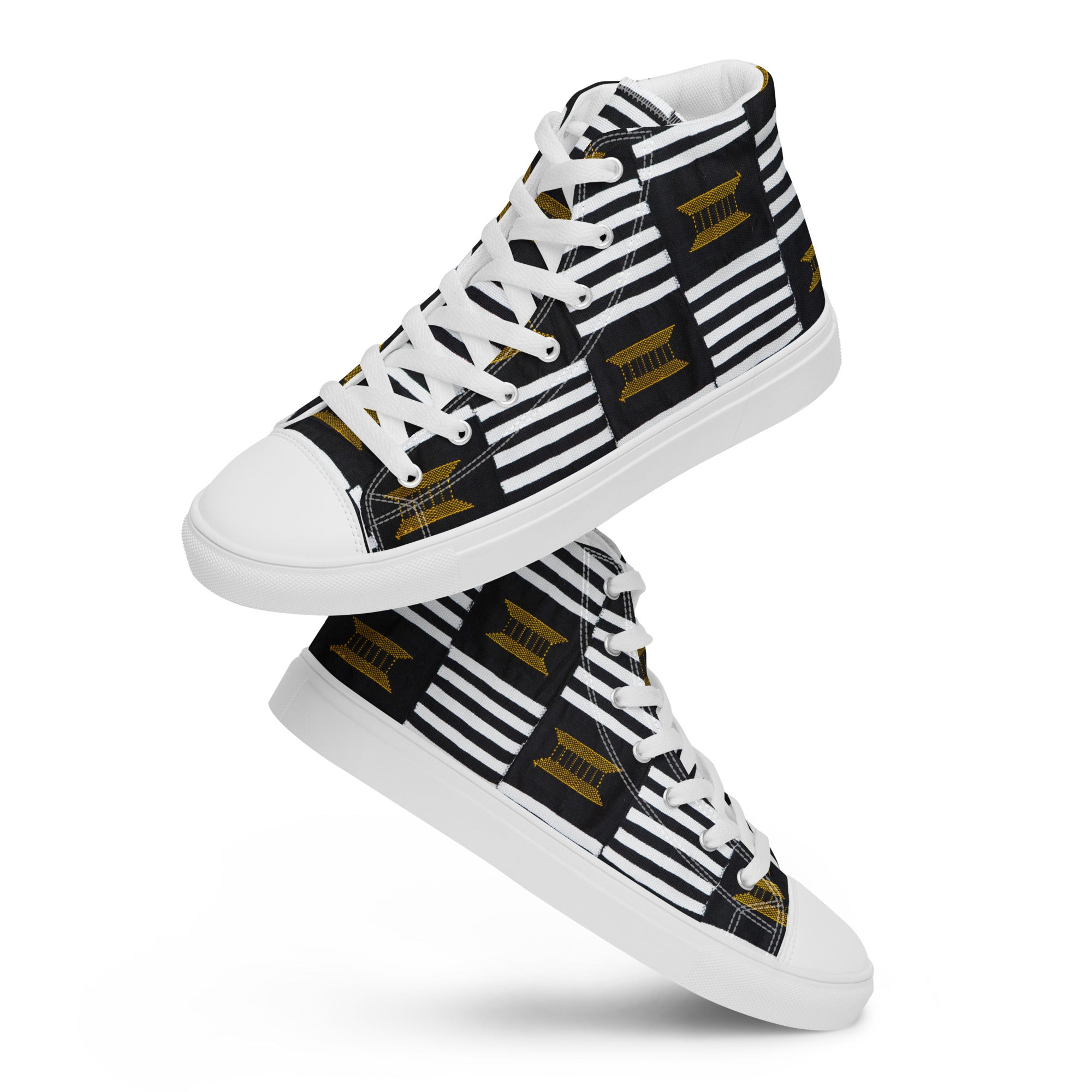 B/W Kente Womens Canvas High Tops