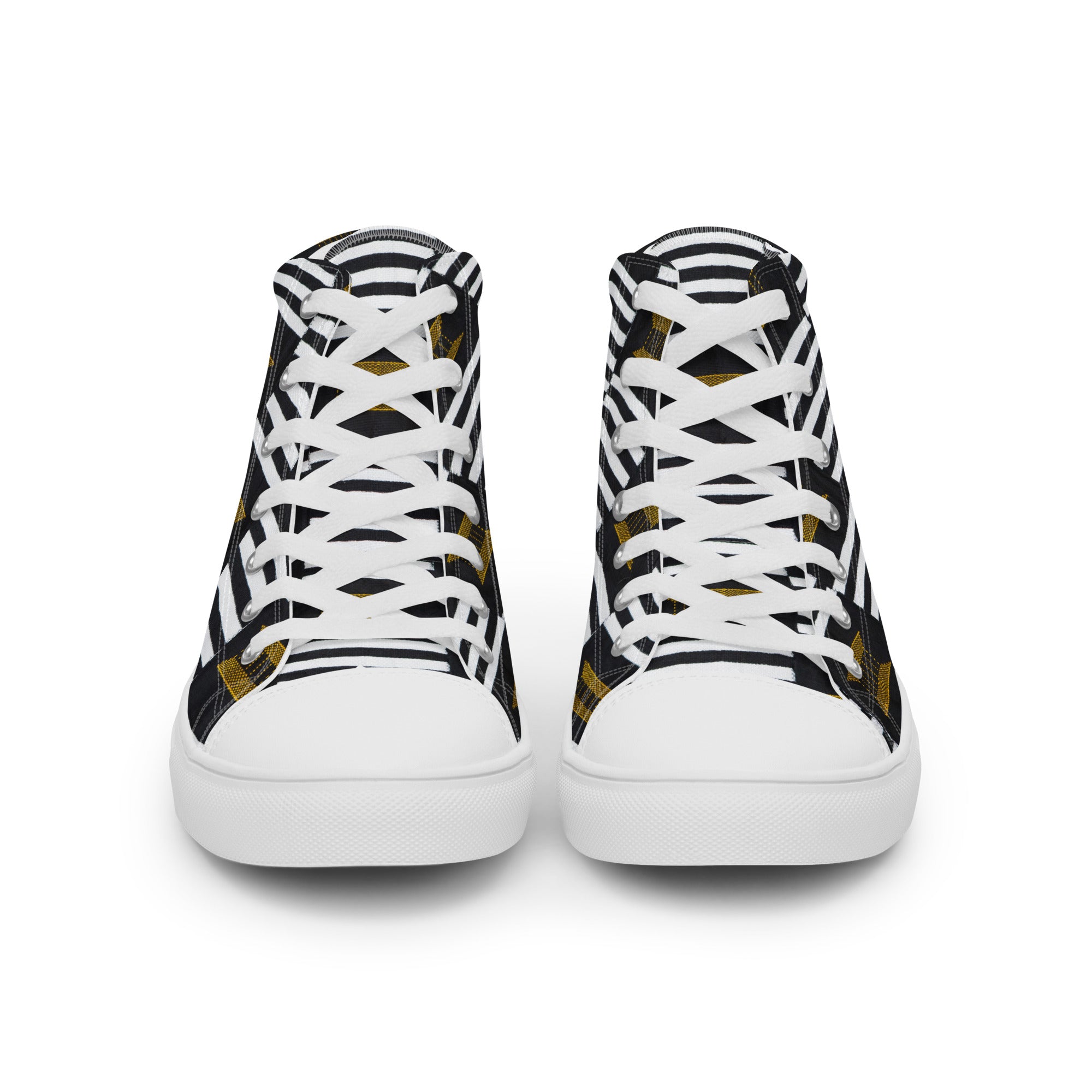 B/W Kente Womens Canvas High Tops