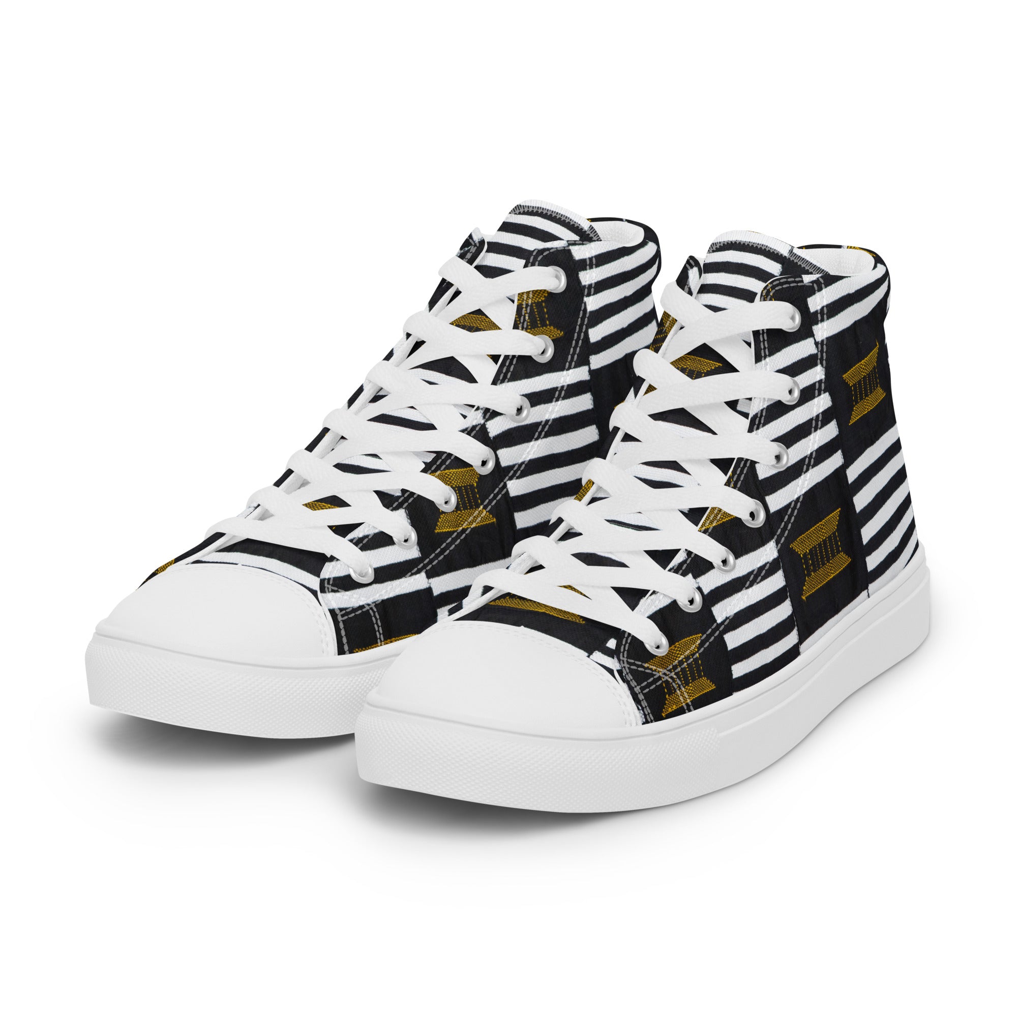 B/W Kente Womens Canvas High Tops