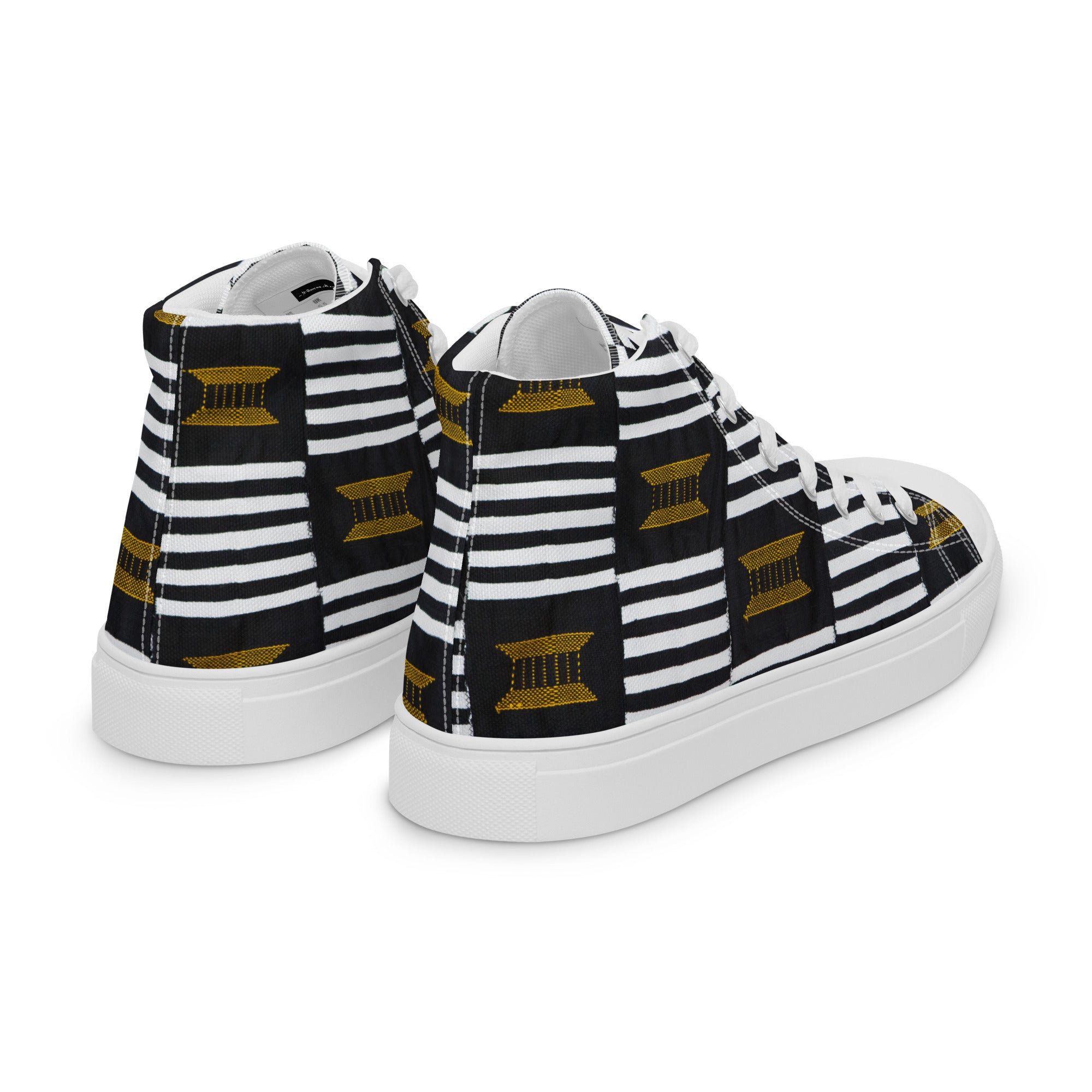 B/W Kente Womens Canvas High Tops