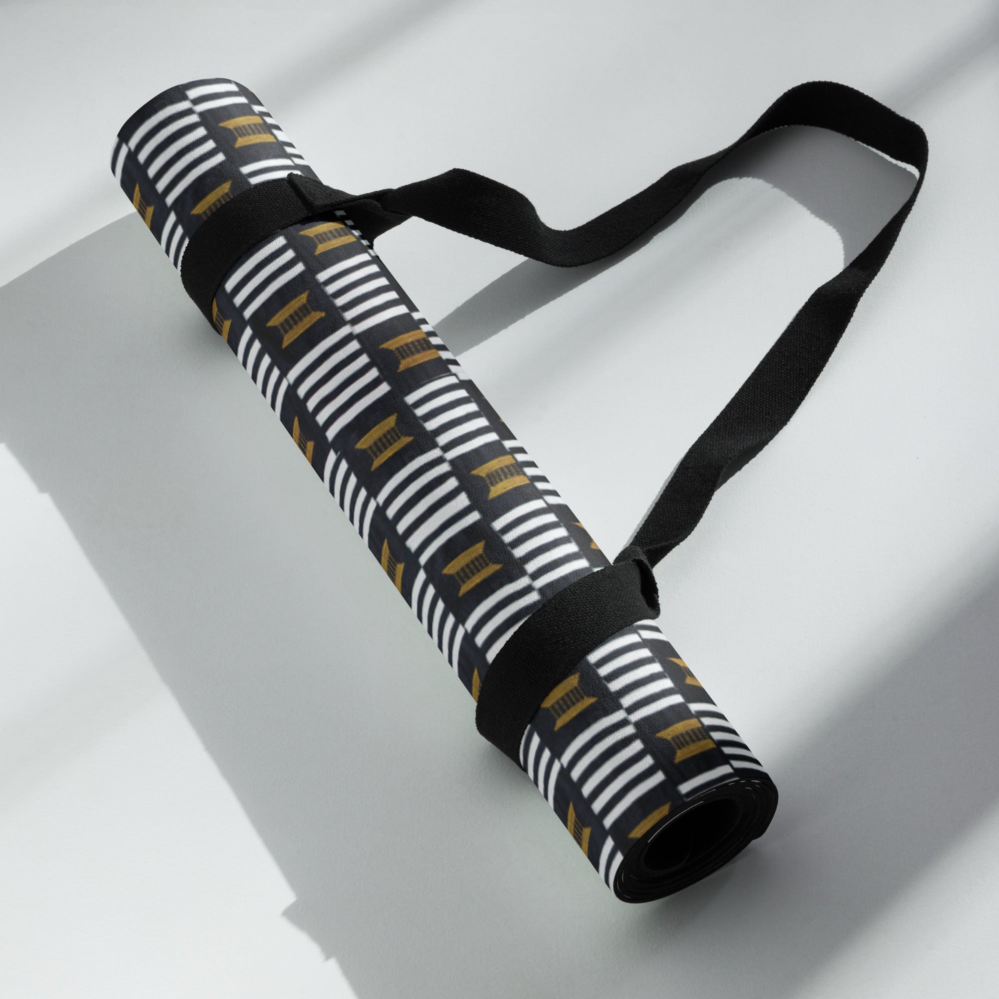 B/W Kente Yoga Mat